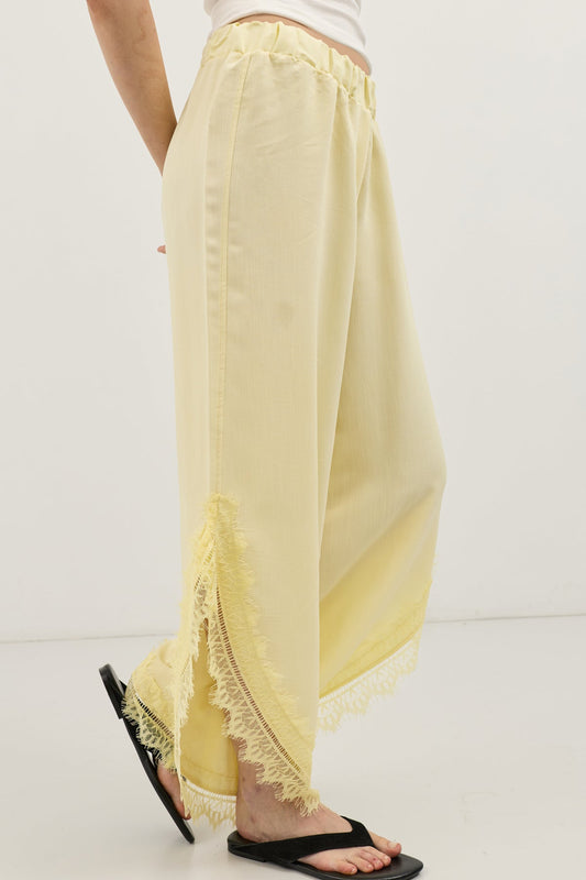 Women's Pants with Lace-Trimmed Cuffs