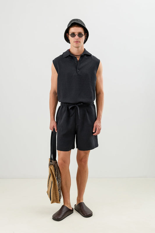 Men's Tie-Waist Shorts with Lyocell Blend