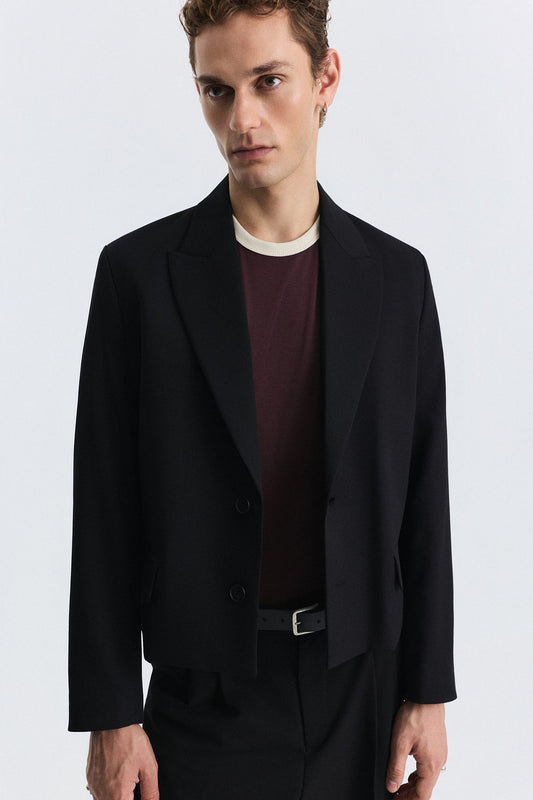 Crop-Fit Blazer Jacket