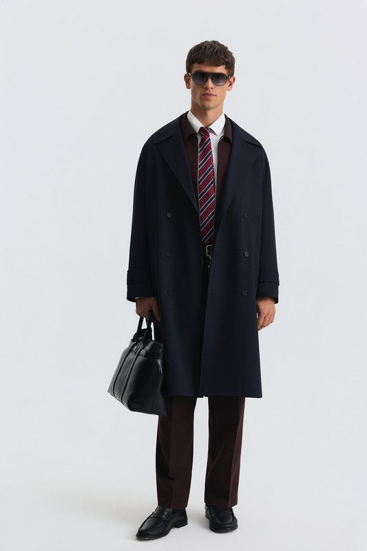 Long Relaxed-Fit Trench Coat