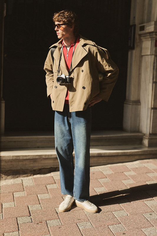 Relaxed Double-Breasted Trench Coat