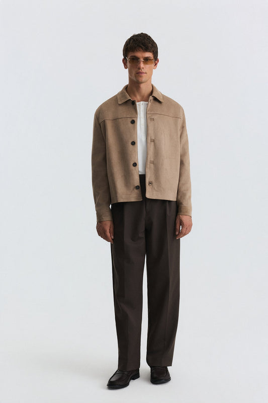 Relaxed Faux Suede Jacket