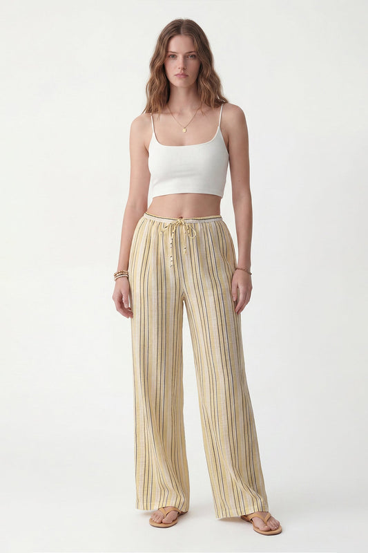 Striped Wide-Leg Pants
