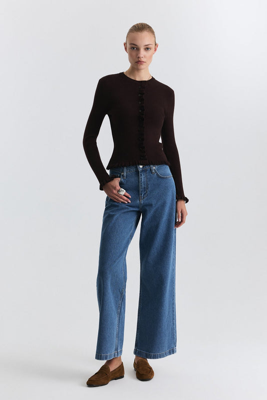 Sweater with Ruffled Details