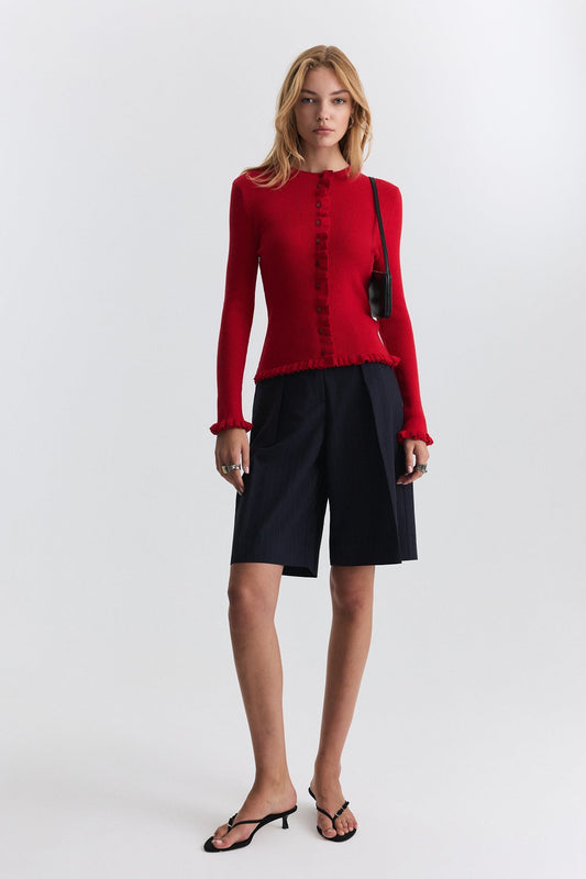 Sweater with Ruffled Details