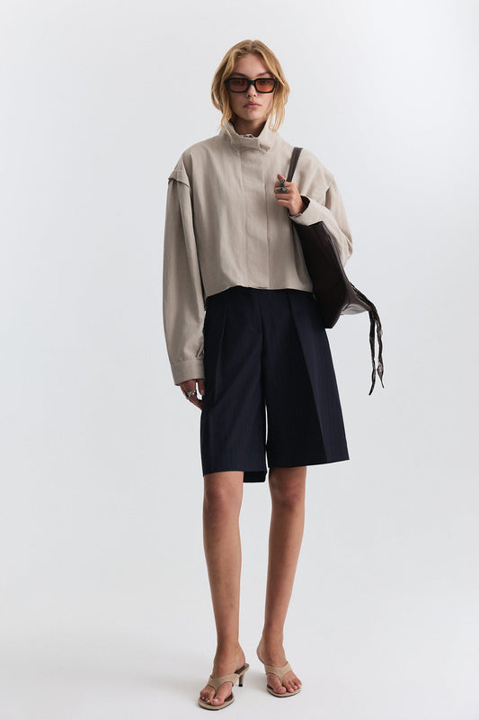 Stand-Up Collar Bomber Jacket