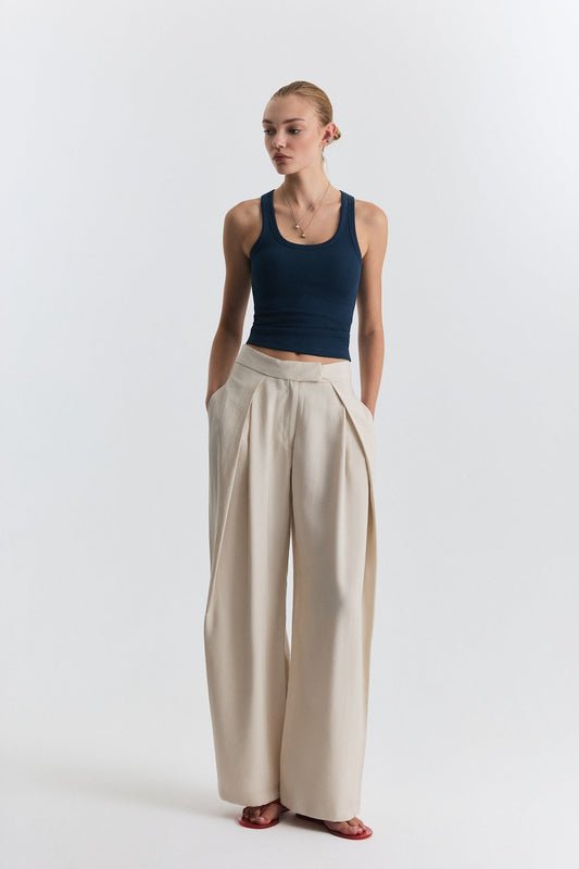 Women's Tank Top with Straps and Ruffle Trim