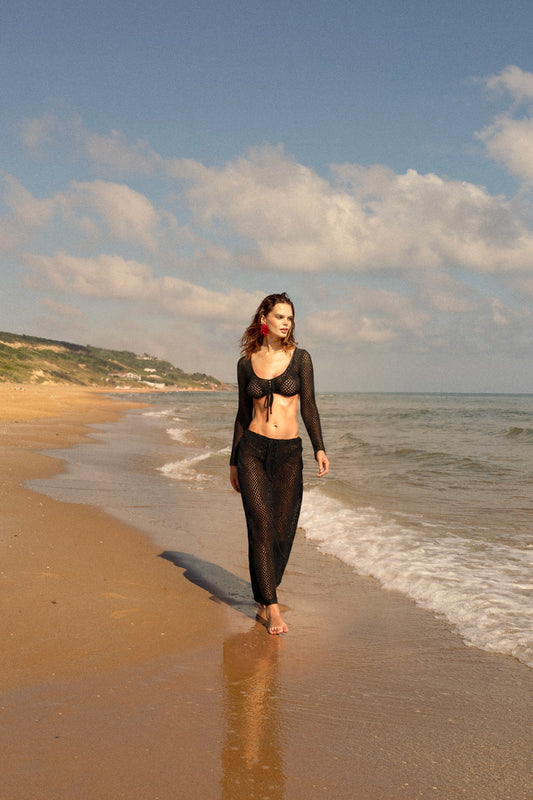 Openwork Knit Two-Piece Set