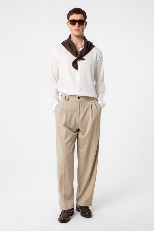 Antioch Yüksel Bel Relax Fit Pleated Men's Pants