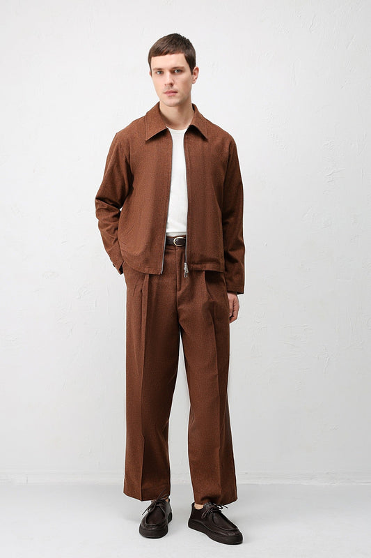 High-Waisted Pleated Relaxed-Fit Men's Pants