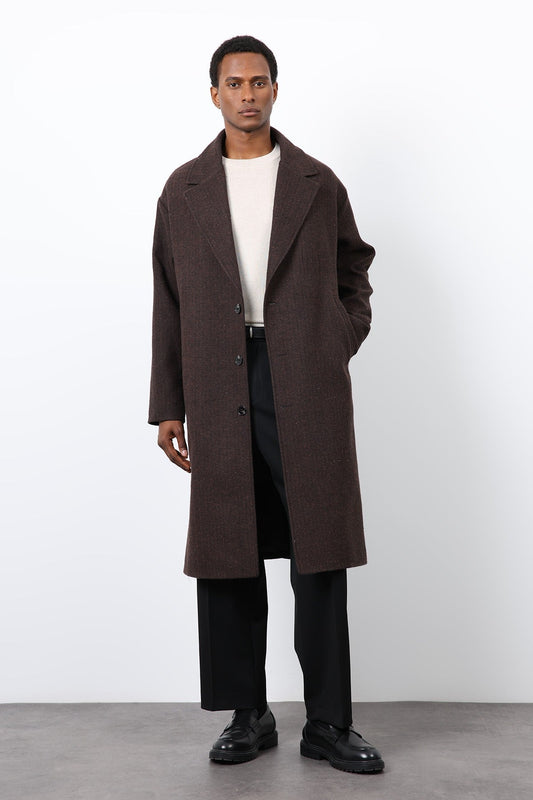 Antioch Relax Fit Herringbone-Patterned Men's Coat