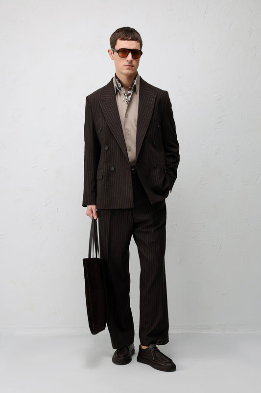 Relaxed-Fit Striped Men's Suit