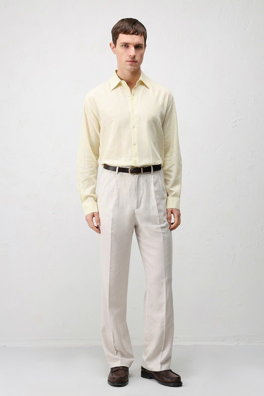 Men's Relaxed-Fit Shirt with Linen Blend
