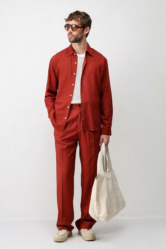 Men's Relaxed-Fit Shirt with Linen Blend