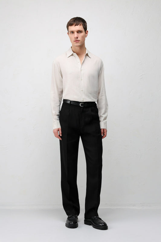 Men's Relaxed-Fit Shirt with Linen Blend