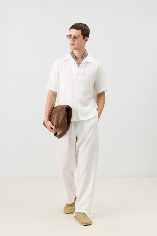Antioch Lyocell-Blend Hidden-Button Men's Shirt