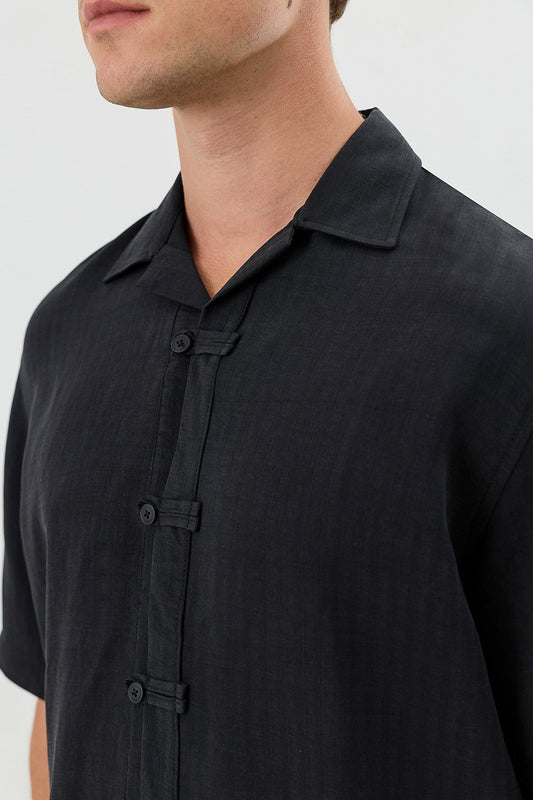 Patterned Lyocell Men's Relaxed-Fit Shirt