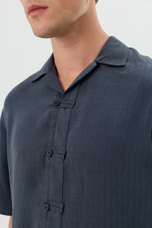Patterned Lyocell Men's Relaxed-Fit Shirt