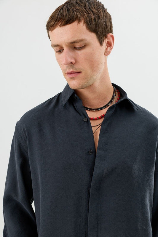 Men's Crop-Fit Shirt with Modal Blend