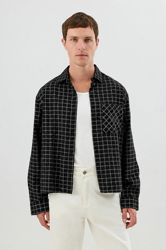 Boxy Fit Checkered Shirt