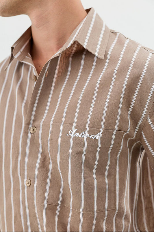 Men's Boxy-Fit Shirt with Linen Blend