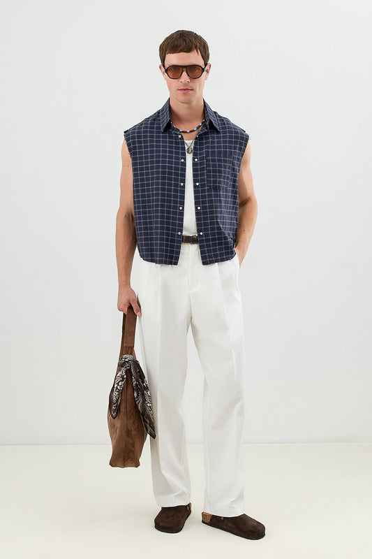 Boxy Fit Men's Sleeveless Shirt