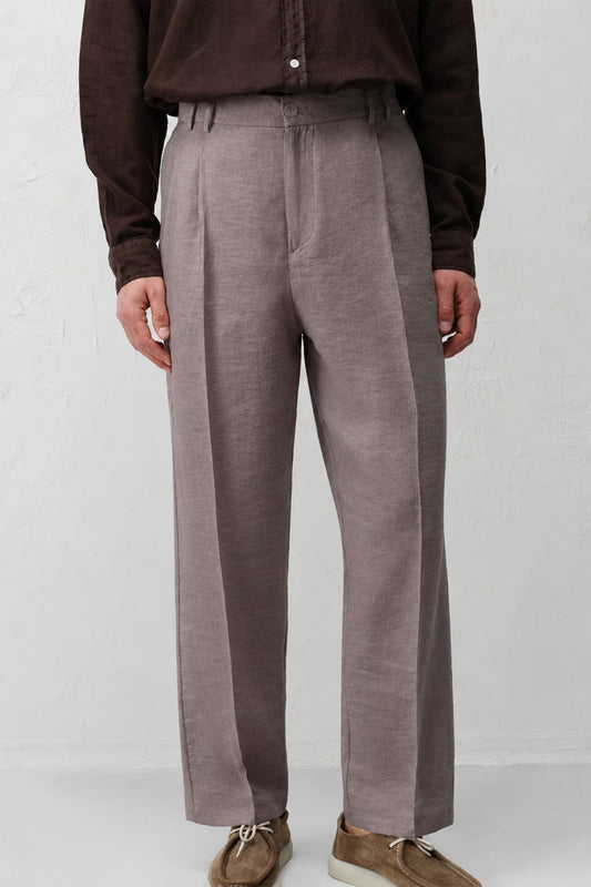 Lyocell Relaxed-Fit Pleated Men's Pants