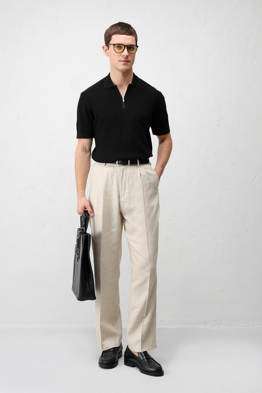 Antioch Comfort Slim Men's Zipper-Front Knit T-Shirt