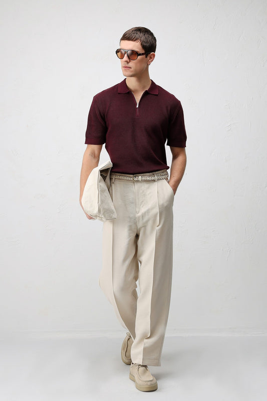 Antioch Comfort Slim Men's Zipper-Front Knit T-Shirt