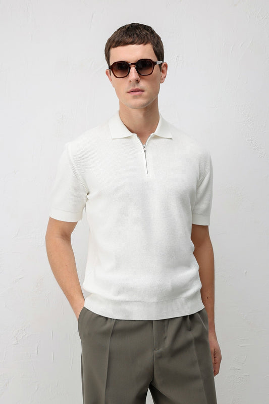 Antioch Comfort Slim Men's Zipper-Front Knit T-Shirt