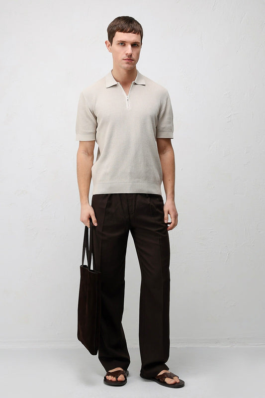 Antioch Comfort Slim Men's Zipper-Front Knit T-Shirt