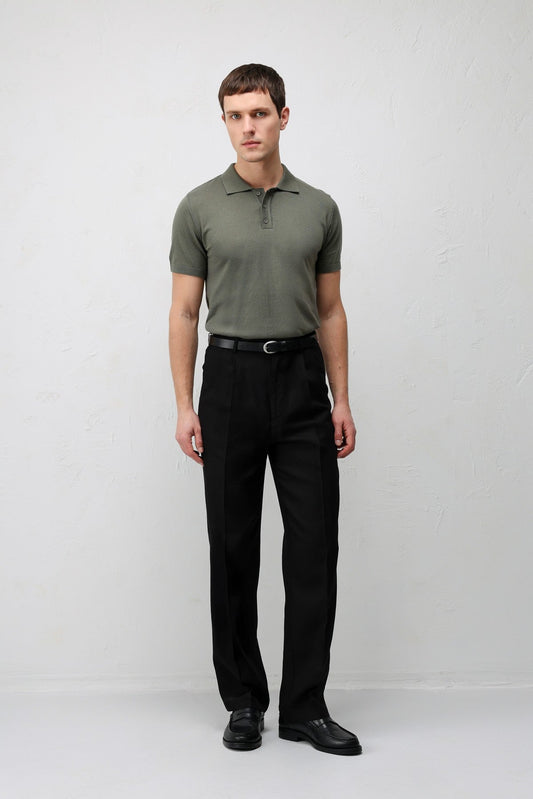 Antioch Comfort Slim Polo-Neck Men's Knit T-Shirt