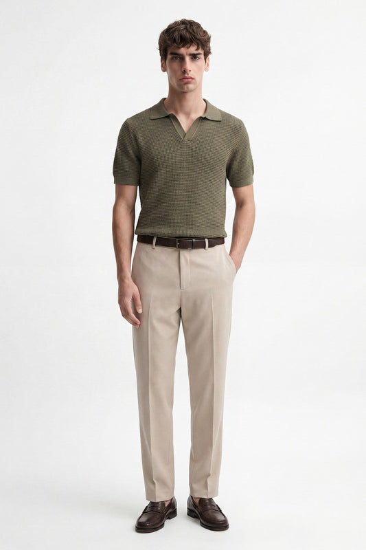 Antioch Textured Polo-Neck Men's T-Shirt