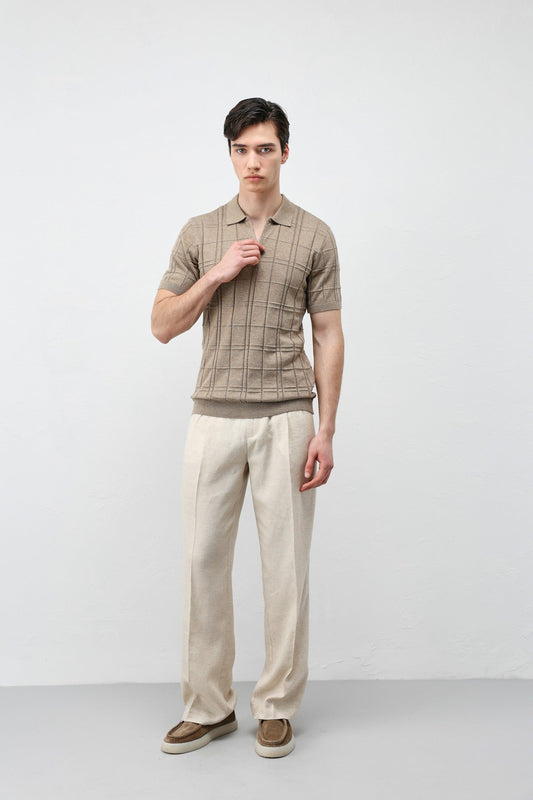 Men's Checkered Knit T-Shirt