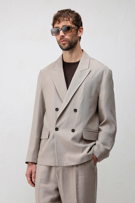 Men's Relaxed-Fit Blazer Jacket in a Modal Blend