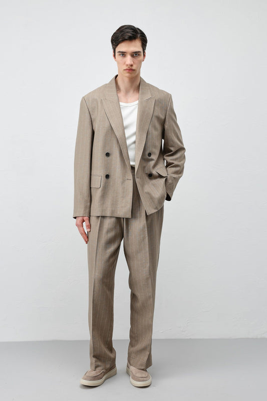 Antioch Linen-Blend Striped Men's Blazer Jacket