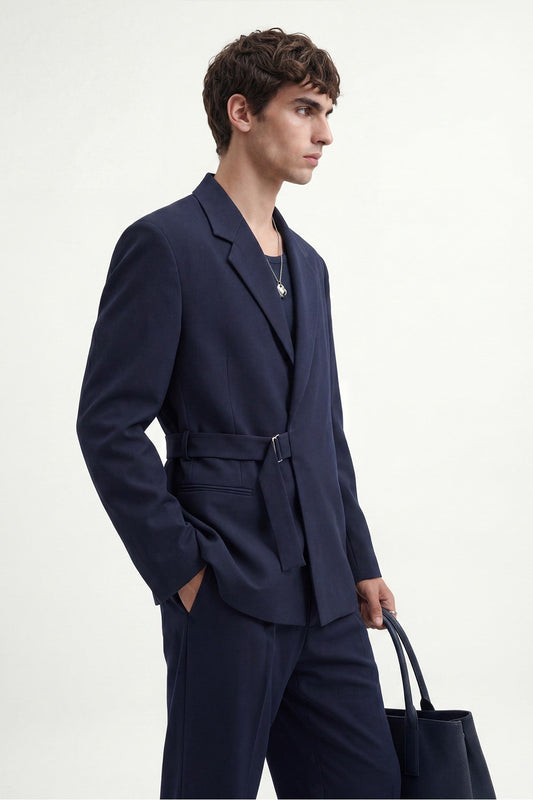 Relax Fit Belted Blazer Jacket