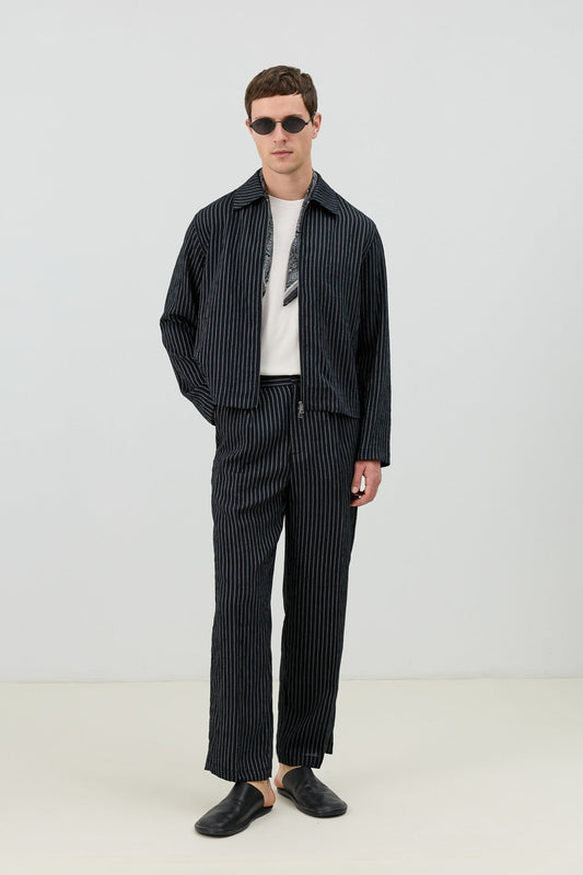 Antioch Men's Striped Jacket with Modal Blend