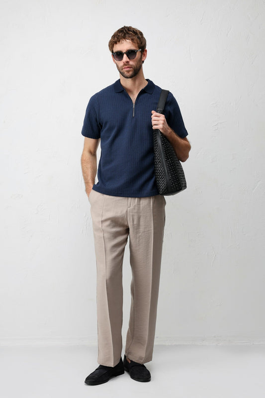 Antioch Textured Knit Polo Neck Men's T-Shirt