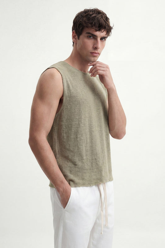Relax Fit Textured Sleeveless T-shirt