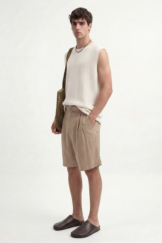 Embroidered Sleeveless T-Shirt