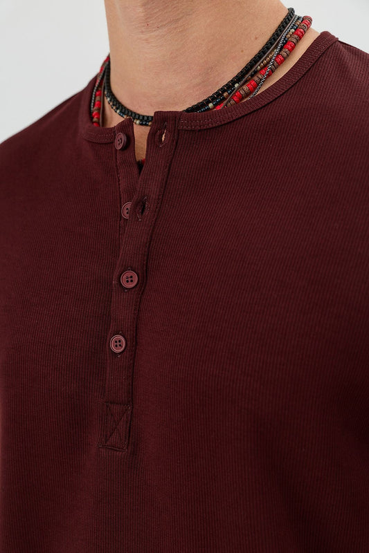 Cotton T-shirt with Button-Down Collar