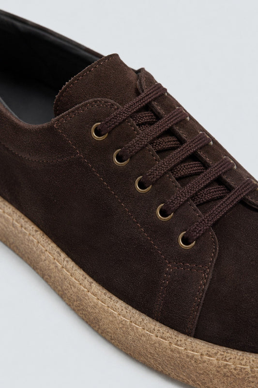 Contrast-Based 100% Suede Sneaker