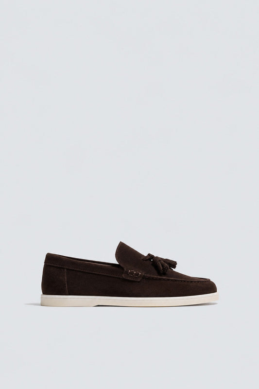 100% Suede Loafer with Tassels