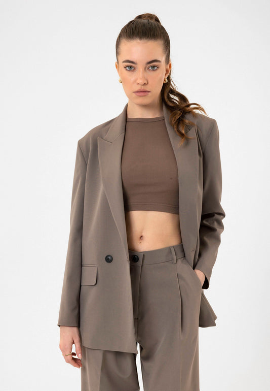 Antioch Women's Double-Breasted Oversized Blazer Jacket