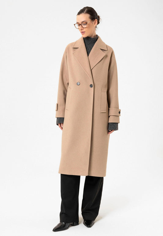 Antioch Women's Soft-Textured Oversized Double-Breasted Coat