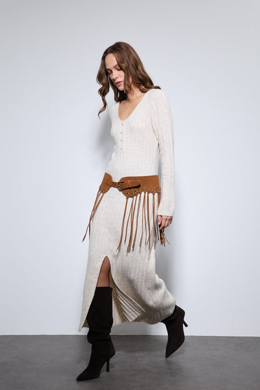 Antioch Slit-Detail Knit Dress