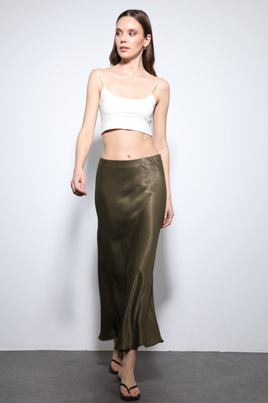 Antioch Satin Midi Skirt