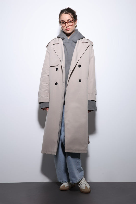 Antioch Women's Trench Coat with Cross-Over Belt