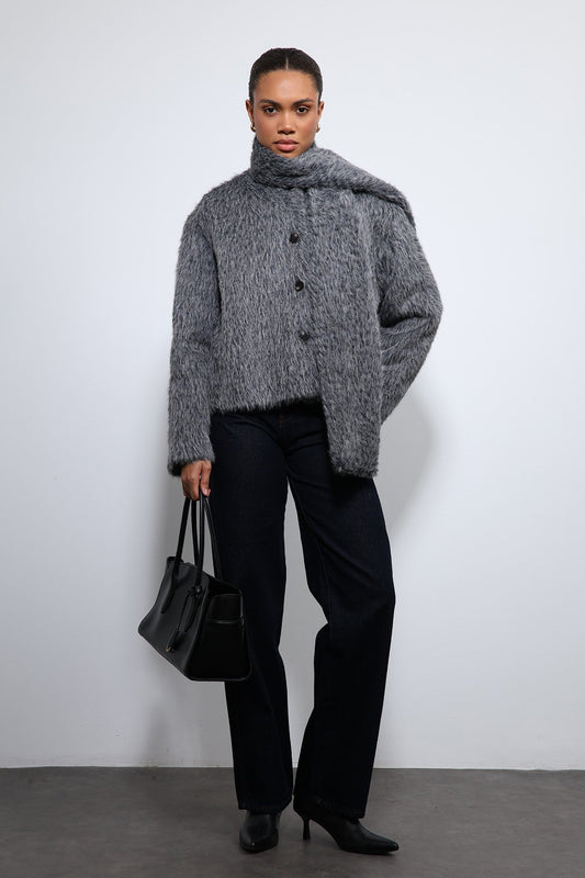 Antioch Shawl-Collar Faux Fur Coat